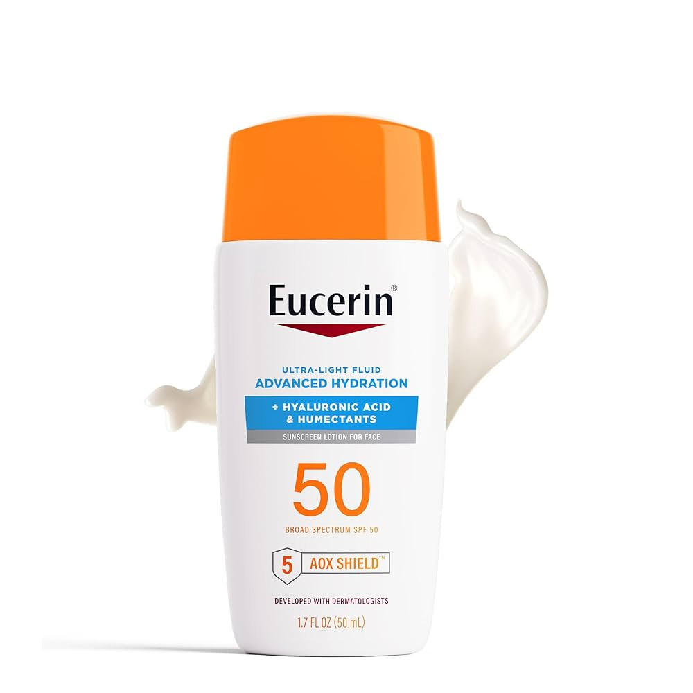 Eucerin Sun Advanced Hydration Ultra-Lightweight Face Sunscreen SPF 50 with Hyaluronic Acid & Hum... | Amazon (US)
