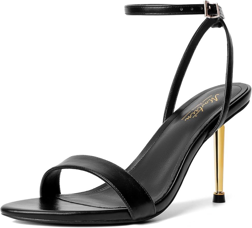 Mostrin Heels for Women Strappy Lace Up Ankle Strap Heels Pointed Open Toe Stiletto High Heeled S... | Amazon (US)