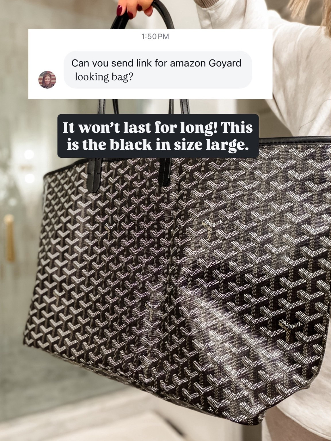 This designer lookalike tote bag won’t last long! The perfect tote for everyday - comes in a few sizes! This is the large in black! 

Loverly Grey, Amazon, designer lookalike, tote bag, everyday purse 

#LTKFindsUnder100