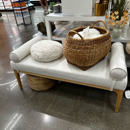 Obsessed with this bench I saw in target!

#LTKhome #LTKSeasonal