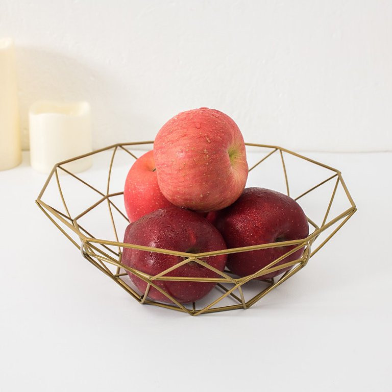 Iron Mesh Woven Fruit Basket Kitchen Countertop Fruit Bowl Vegetable Decorative Holder - Black - ... | Walmart (US)