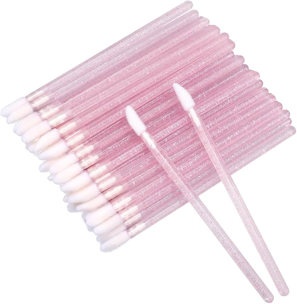 G2PLUS 100PCS Glitter Crystal Lip Brush, Disposable Lip Brushes Lip Gloss Applicators Lipstick Gl... | Amazon (US)