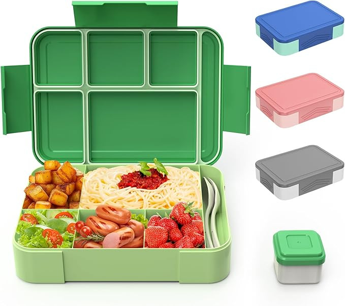 HOBUE Bento Lunch Box, Lunch Box for Adults 1330ml Bento Box with 6 Compartments, Lunch Boxes wit... | Amazon (UK)