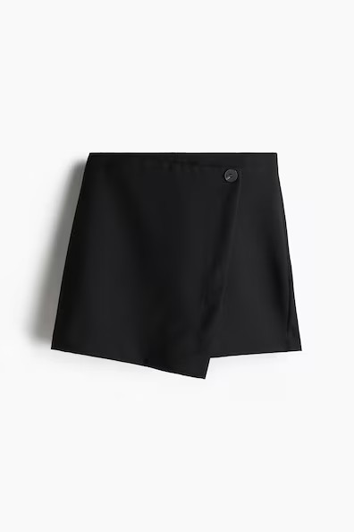 H & M - Wrap Skort - Black | H&M (US + CA)