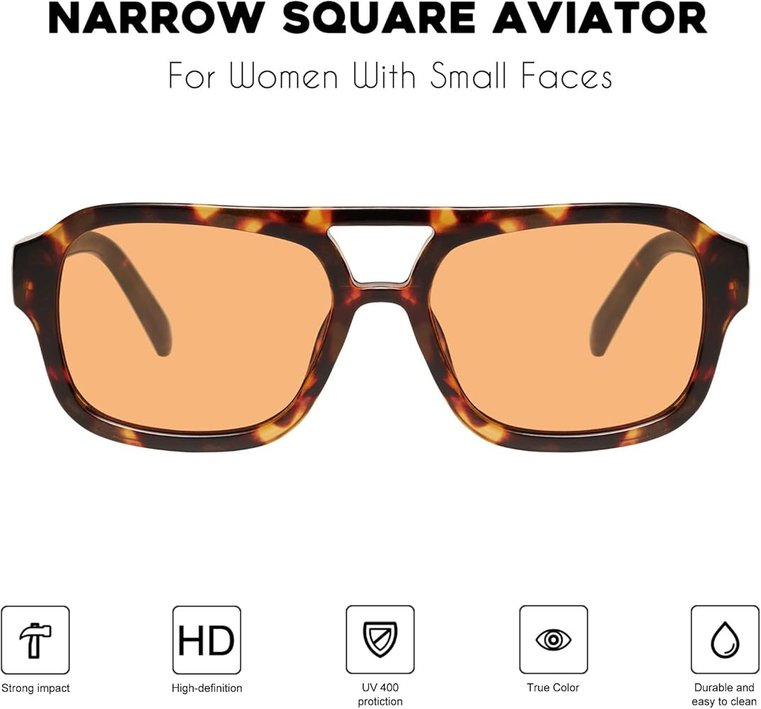 mosanana Small Aviator Sunglasses for Women with Small Face Narrow Style MS52362 | Amazon (US)