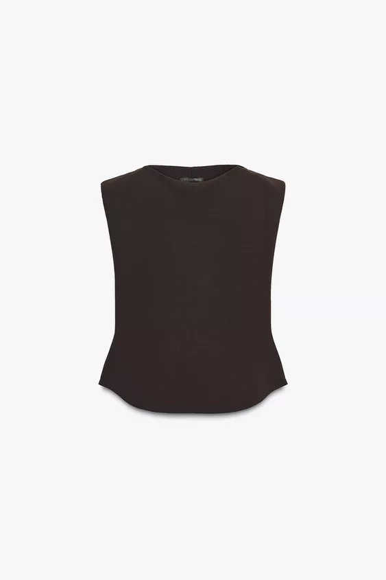 CREPE PEPLUM TOP WITH SHOULDER PADS | Zara UK