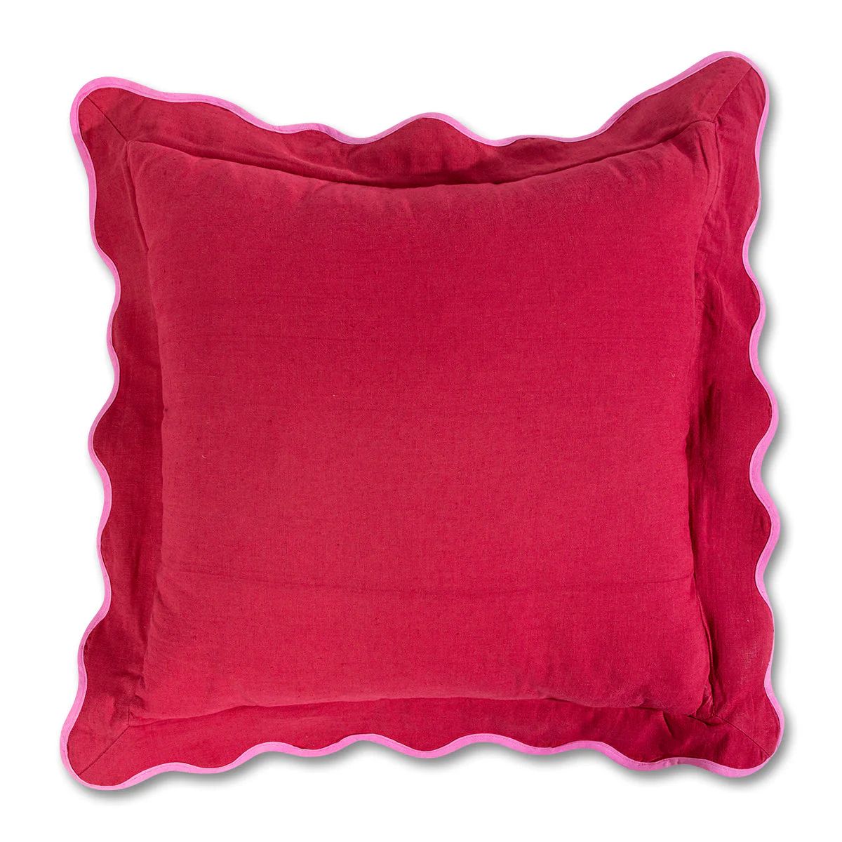 Darcy Linen Pillow - Wine + Neon Pink | Lavender Fields