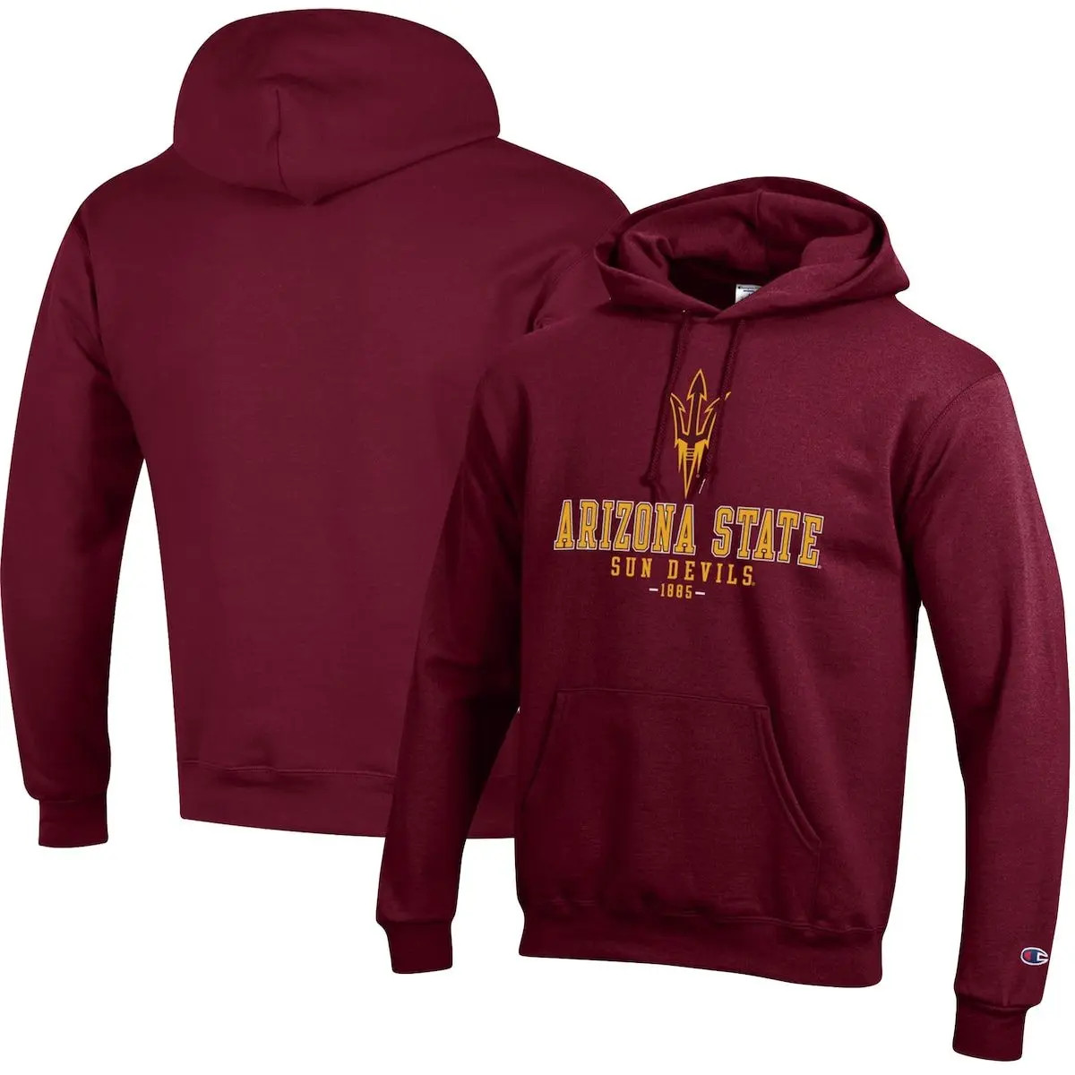 Men's Champion Maroon Arizona State Sun Devils Team Stack Powerblend Pullover Hoodie at Nordstrom, S | Nordstrom