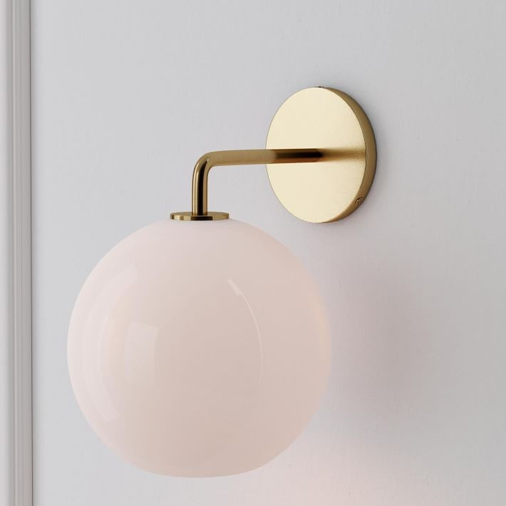 Sculptural Glass Globe Sconce - Milk | West Elm (US)