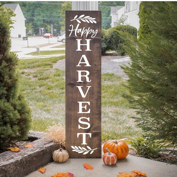 Happy Harvest ~ Wooden Porch Sign | Etsy (US)