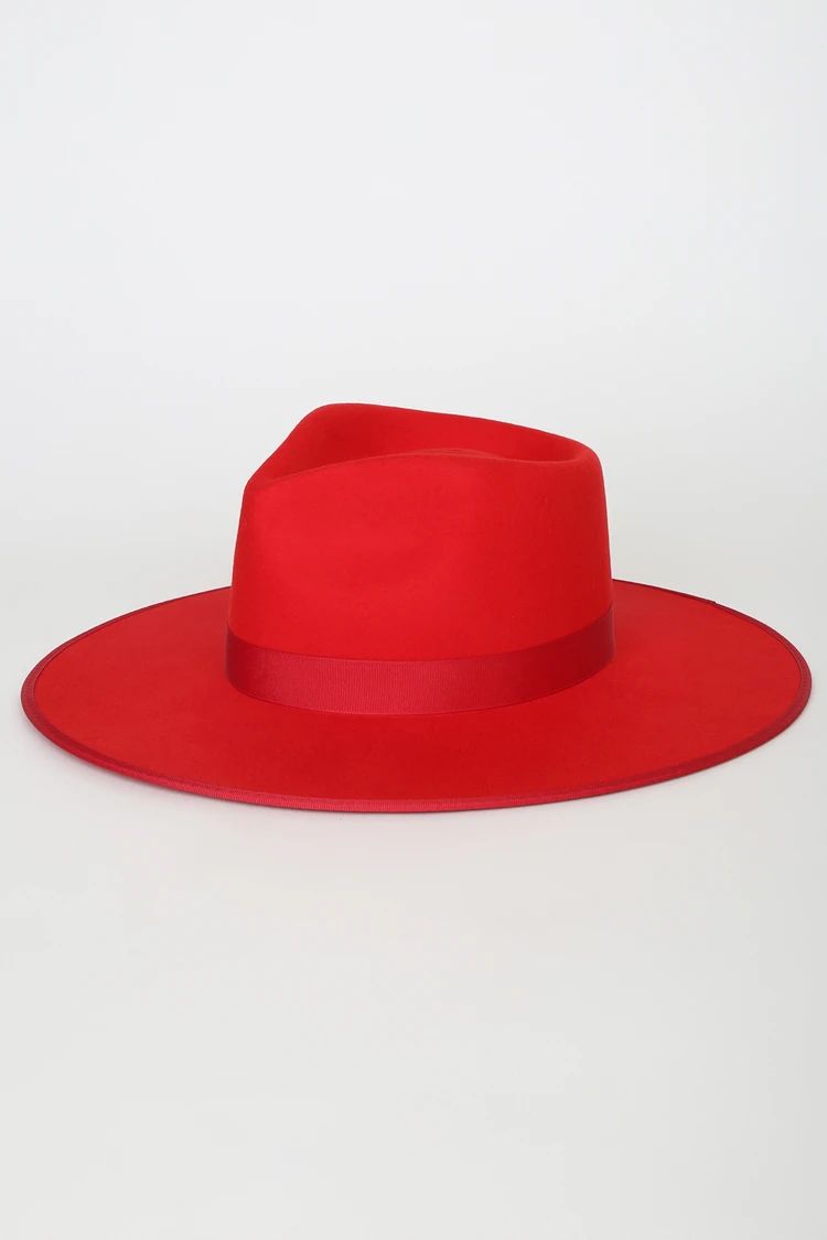 Ruby Red Wool Rancher Fedora Hat | Lulus (US)