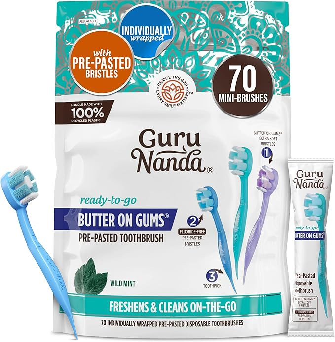 GuruNanda Mini Disposable Toothbrushes with Toothpaste & Toothpick, Prepasted Ready-to-Go Travel ... | Amazon (US)