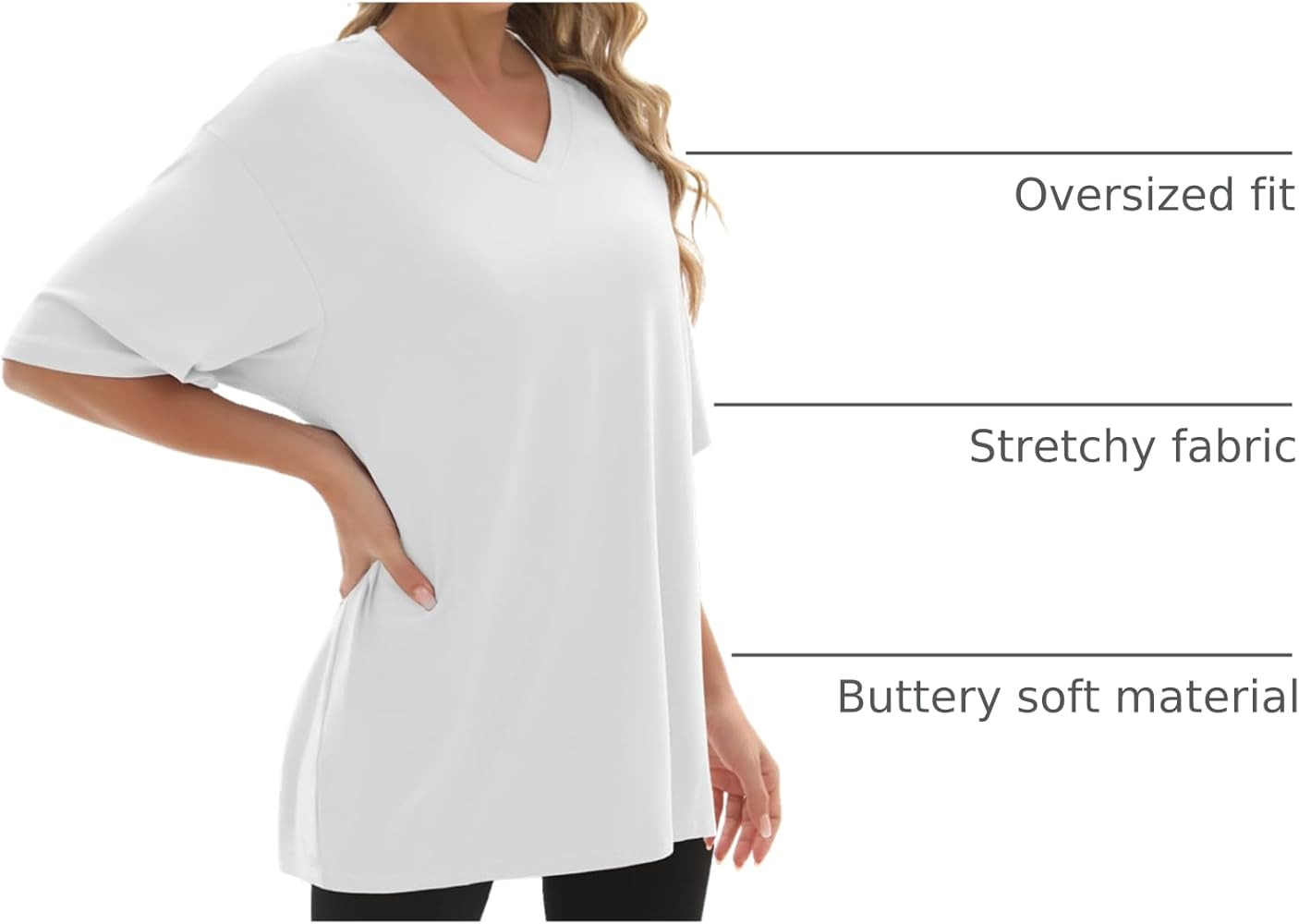 1/4 Pack Oversized TShirts for Women, Short Sleeve Drop shoulders Plus Size Baggy Dry Fit T Shirt... | Amazon (US)