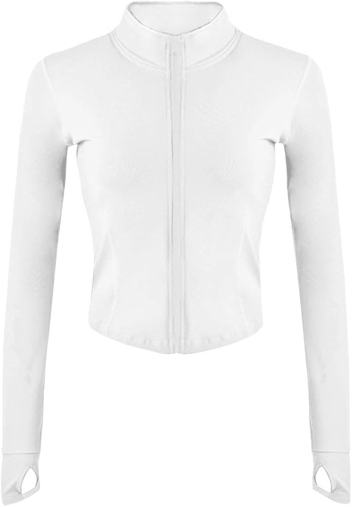 Gihuo Women's Athletic Full Zip Lightweight Workout Jacket with Thumb Holes | Amazon (US)