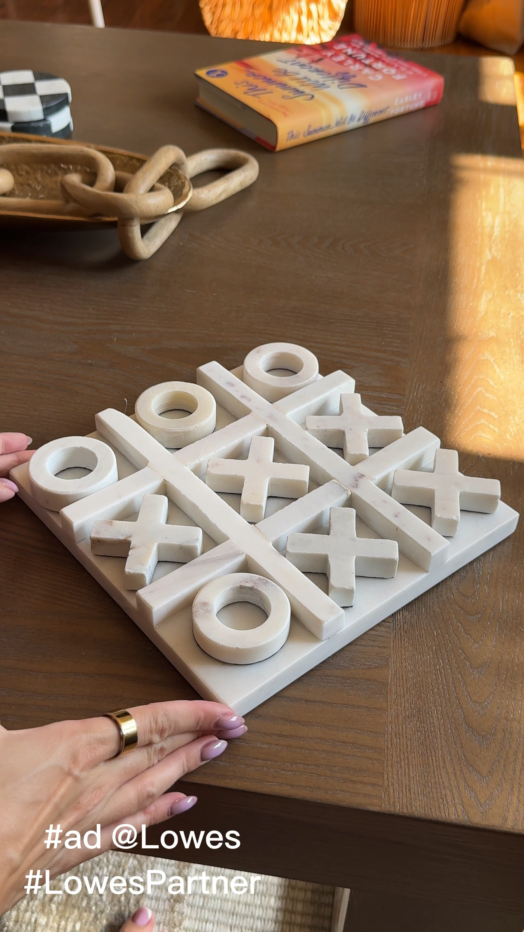 #ad Just added a touch of elegance to my coffee table with this stunning marble tic tac toe set from @Lowes! Not only does it look incredibly chic, but it also provides endless entertainment for guests. Double win! #LowesPartner
Home decor, coffee table, living room decor


#LTKVideo #LTKFamily #LTKHome