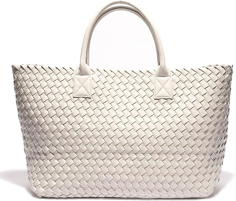 Woven Bag Shopper Bag Travel Handbags and Purses Women Tote Bag Large Capacity Shoulder Fashion B... | Amazon (US)