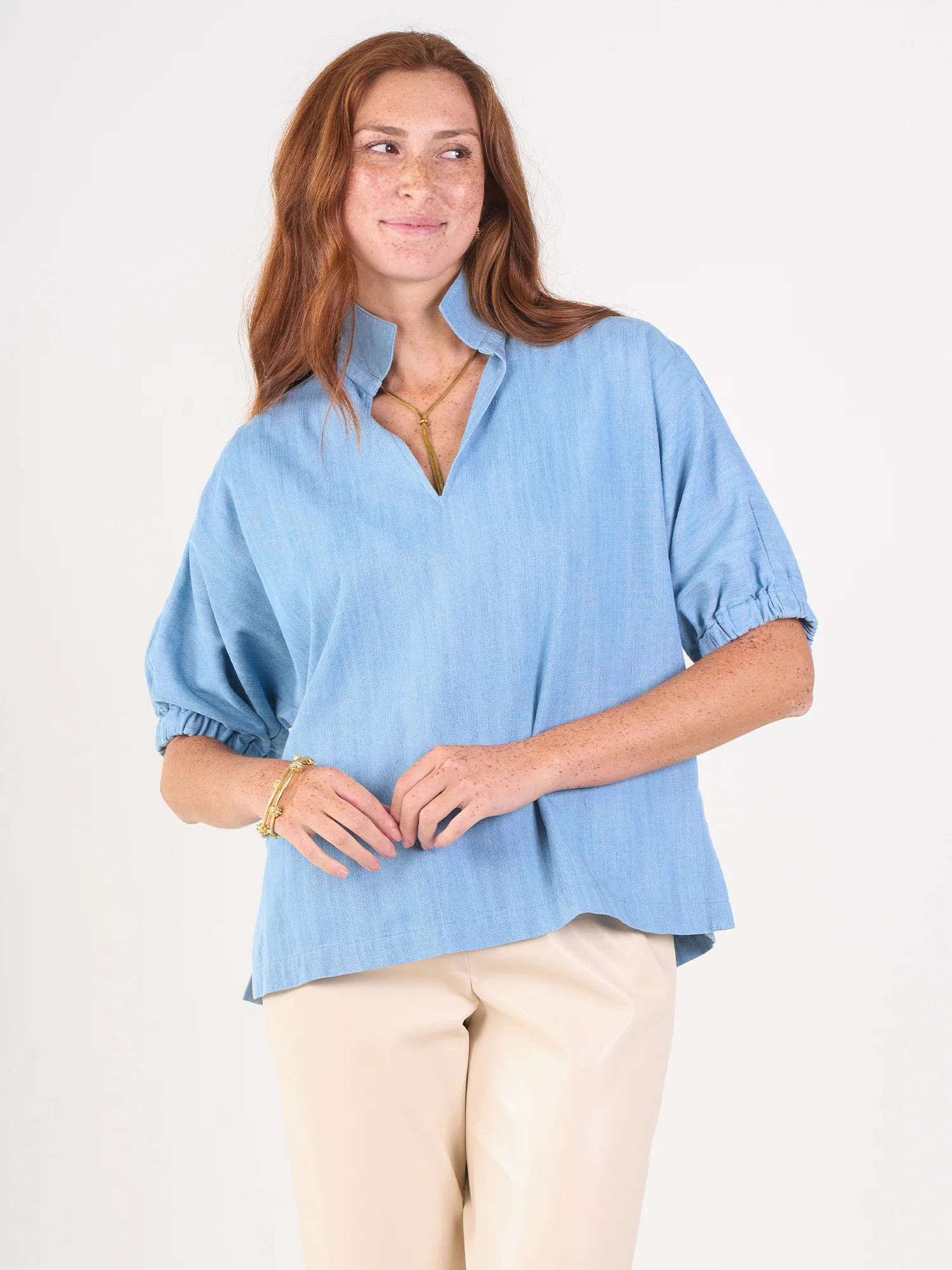 Poppy Top in Denim Chambray – Emily McCarthy | Emily McCarthy