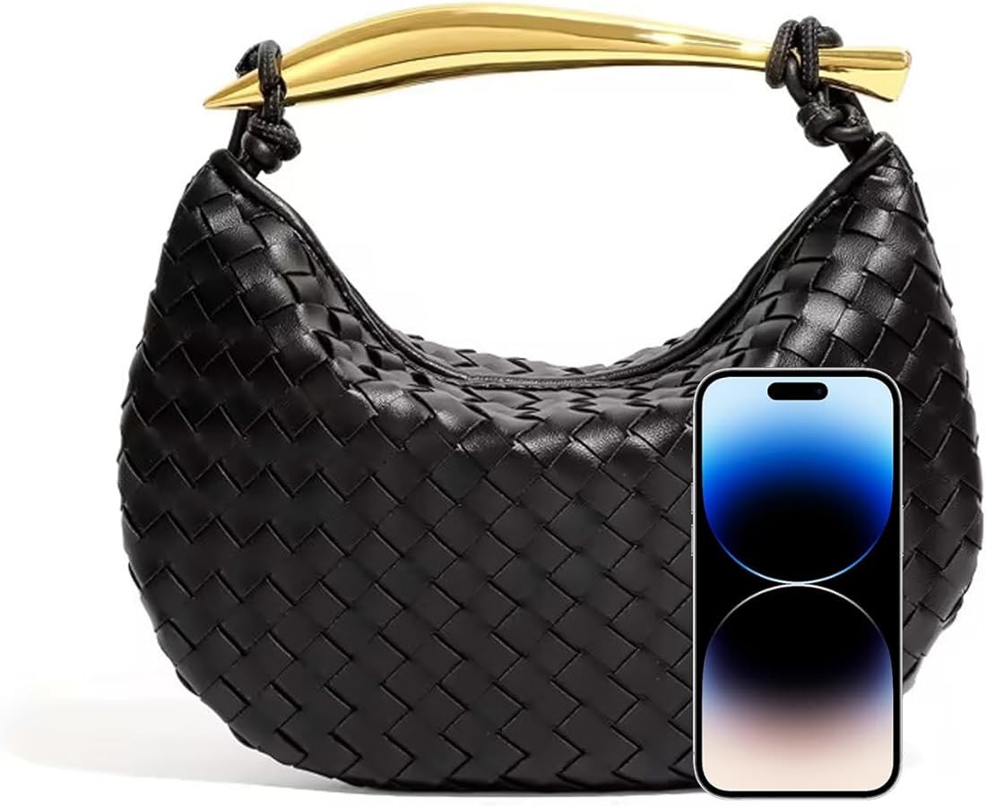 Handmade Woven Crossbody bags for Women - Shoulder Bag Dumpling Purse Knotted Clutch Bag Evening ... | Amazon (US)