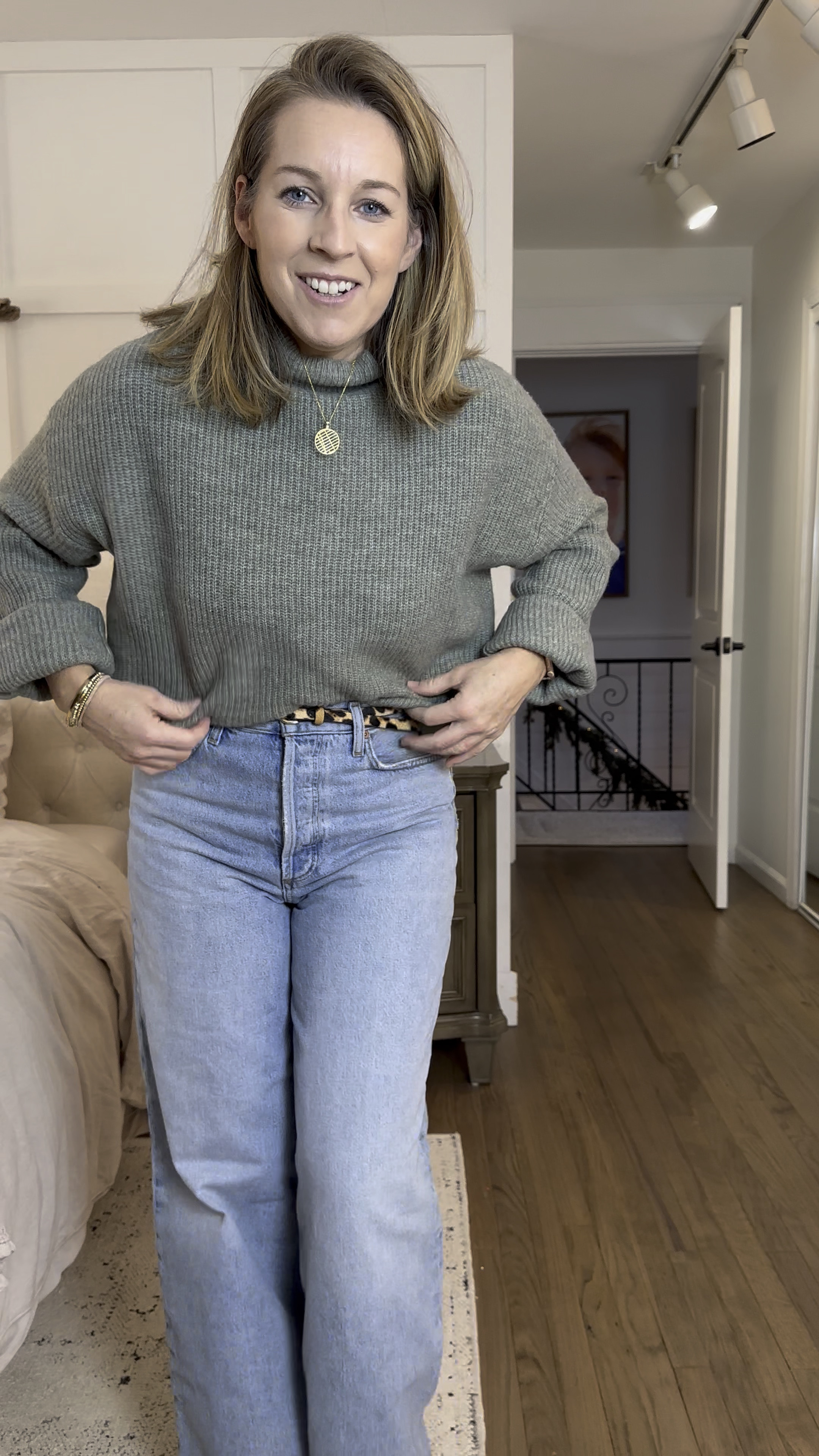 Medium sweater and 28 jeans! I sized down one and they’re perfect!! 
Softest sweater ever!!!! **the first link to net a porter are on sale for $156! That’s over $100 off! I also linked similar options in the last few small photos  

#LTKFindsUnder100 #LTKStyleTip #LTKWatchNow