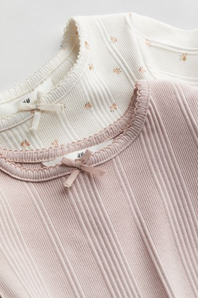 2-pack Ribbed Cotton Jersey Tops | H&M (US + CA)