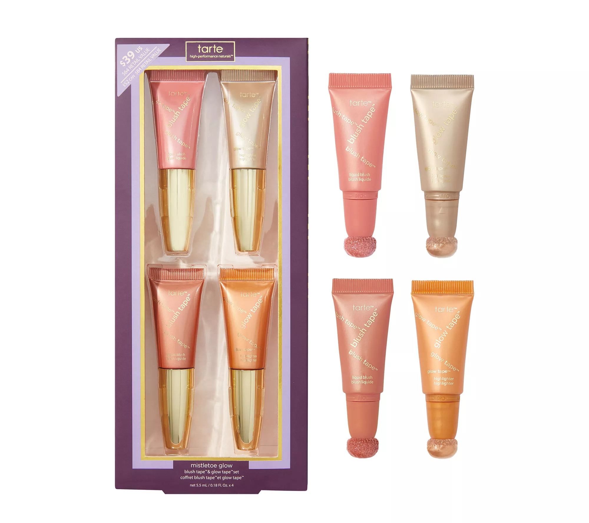 tarte Mistletoe Glow Blush Tape & Glow Tape Set - QVC.com | QVC