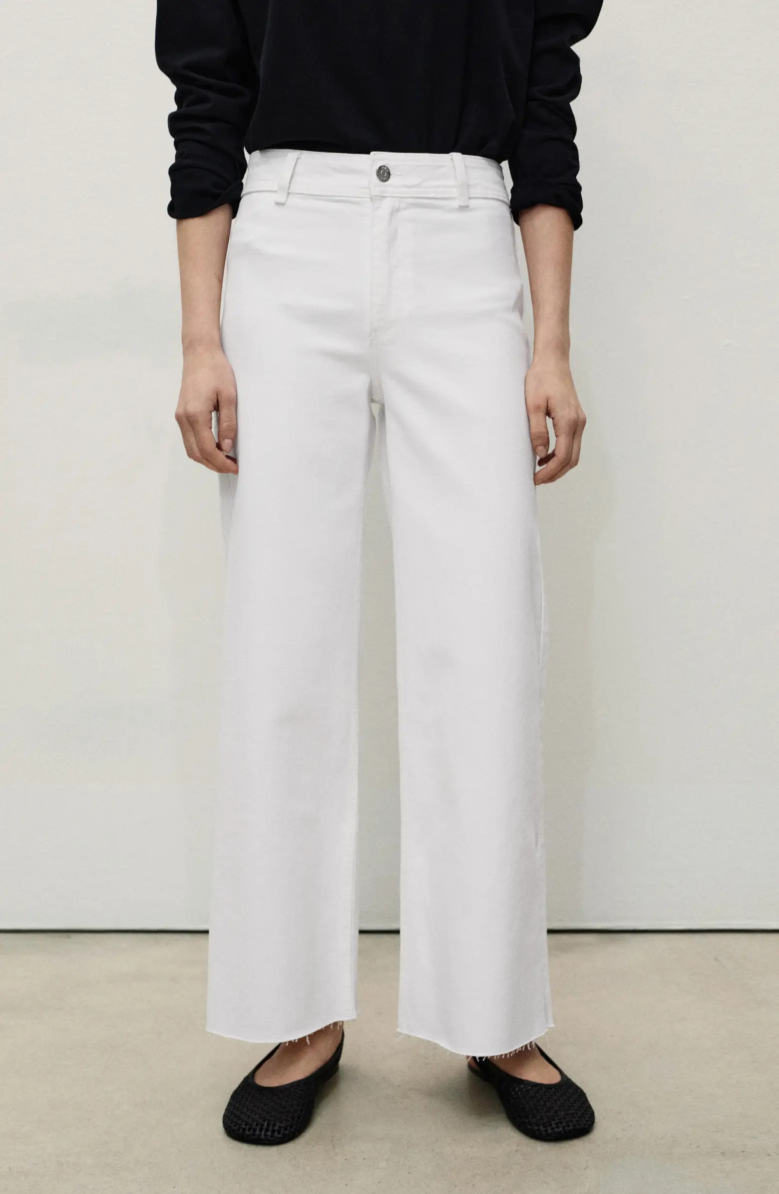 Catherin Raw Hem High Waist Wide Leg Culotte Jeans | Nordstrom