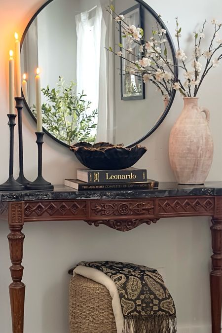 Console table styling, spring flower stems 

#LTKhome #LTKstyletip