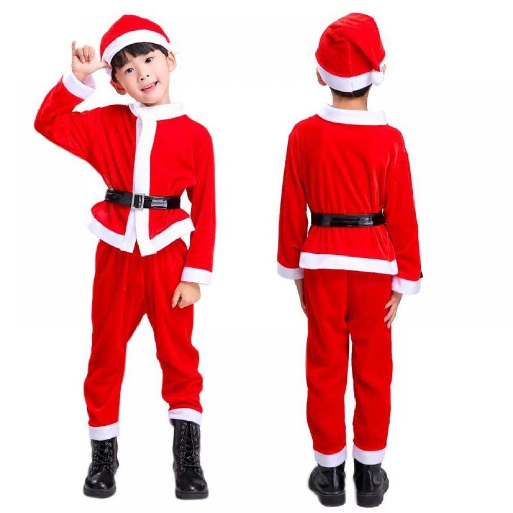 Boys Christmas Santa Claus Suit Christmas Costume for Kids with Santa Hat for 3-16 Years | Walmart (US)