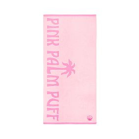Pink Palm Puff Logo Beach Towel | Pottery Barn Teen