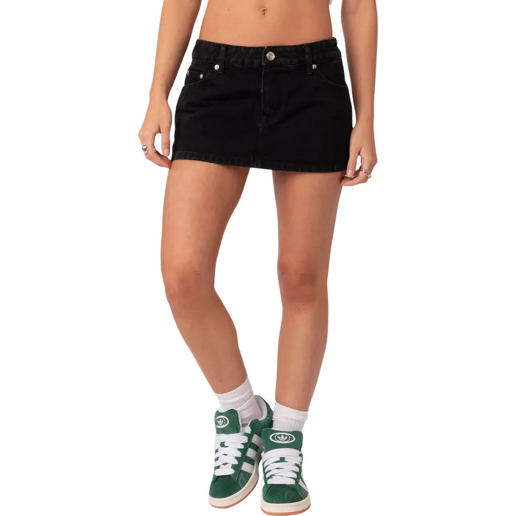 EDIKTED Spencer Nonstretch Denim Skirt in Black-Washed at Nordstrom, Size X-Small | Nordstrom