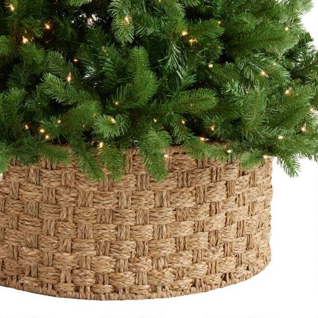 Natural Water Hyacinth Checkerboard Tree Collar | World Market