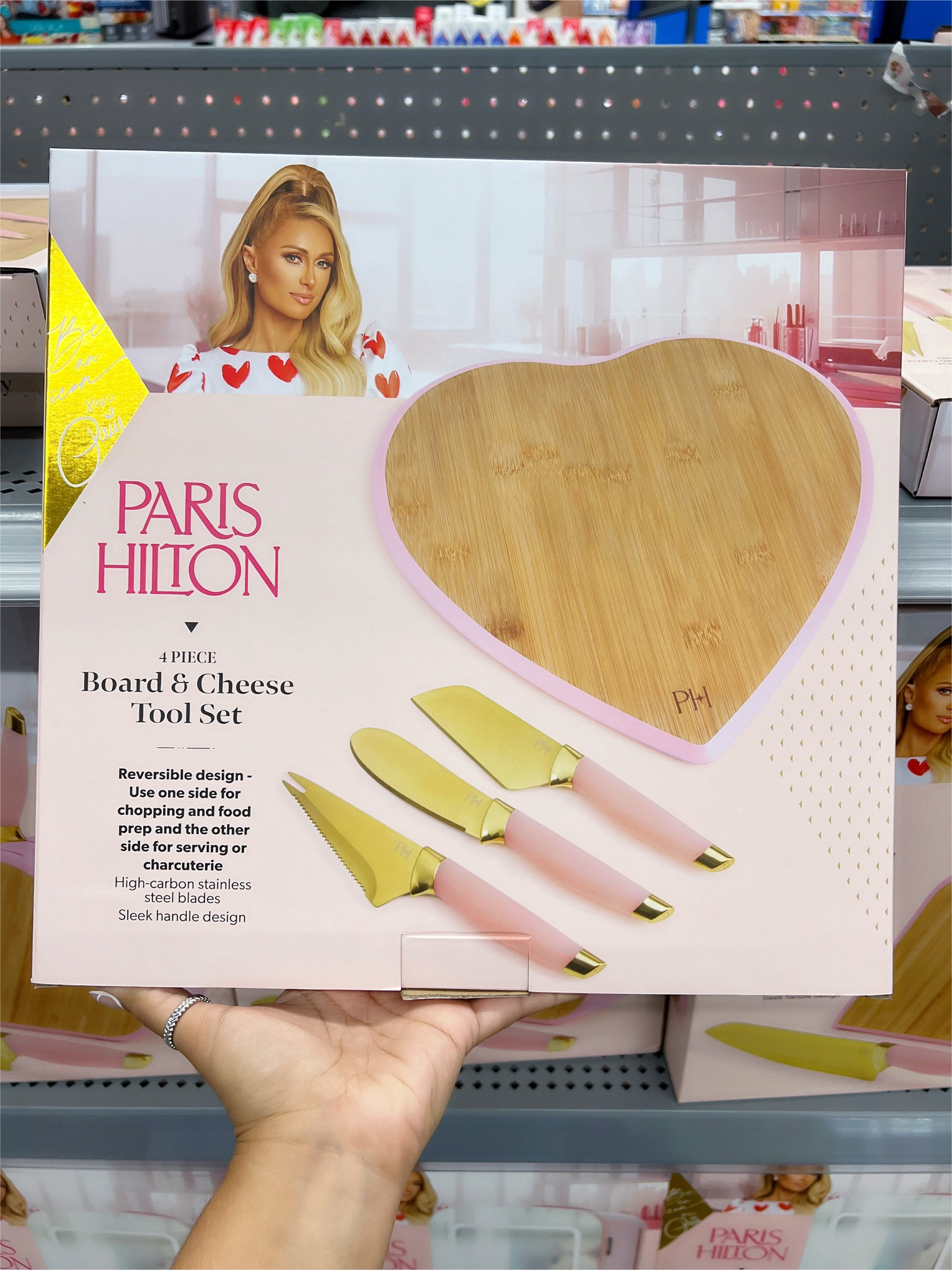 Paris Hilton 7-Piece Bamboo Heart Cutting Board and Stainless
