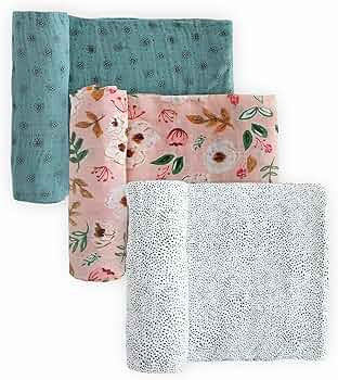 Little Unicorn – Vintage Floral Cotton Muslin Swaddle Blanket Set | Set of 3 | 100% Cotton | Su... | Amazon (US)