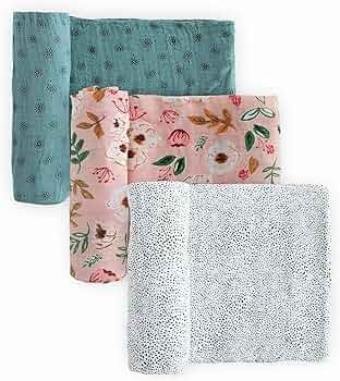 Little Unicorn – Vintage Floral Cotton Muslin Swaddle Blanket Set | Set of 3 | 100% Cotton | Su... | Amazon (US)