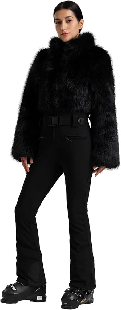 GSOU SNOW Women Ski Suit One Piece Snowsuit Snowboard Faux Fur Collar Slim Jumpsuit Jacket Insula... | Amazon (US)