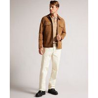 Men's Suede Zip Through Shacket in Camel, Thierry | Ted Baker (US)