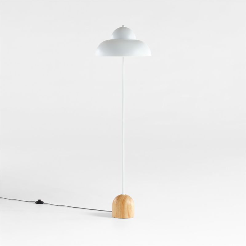 Eloise White Wood and Metal Kids Floor Lamp + Reviews | Crate & Kids | Crate & Barrel