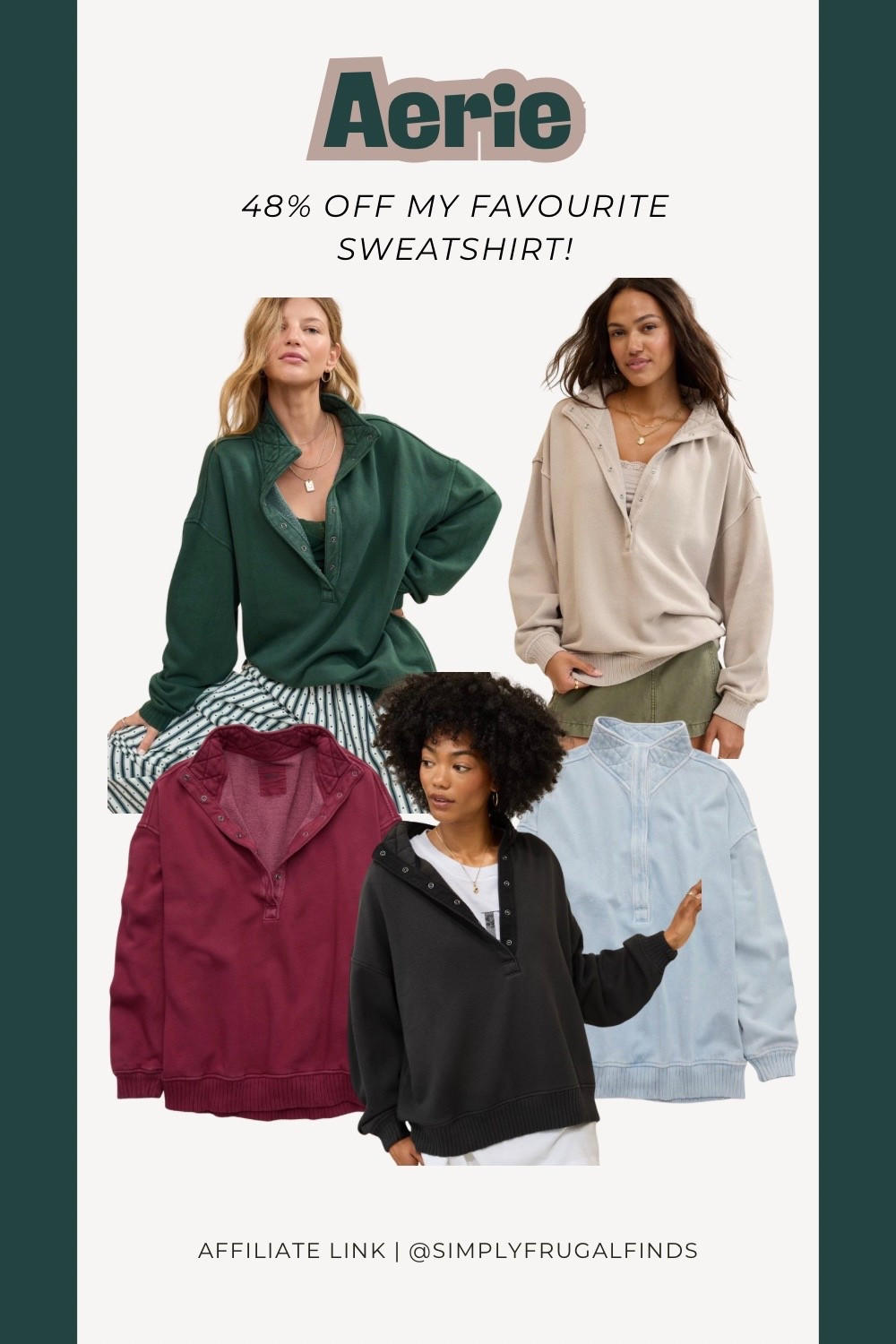 Between my daughter and I, we have 5 of the Oh Snap sweatshirts from Aerie Canada! Now on for $39! Perfectly oversized .

#LTKsale #LTKcanada