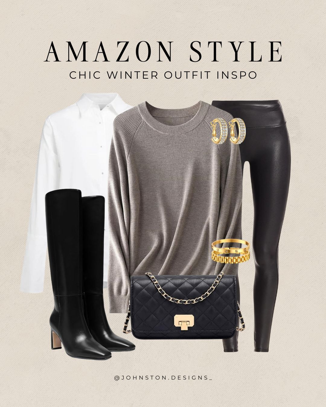 Stay chic and warm with this stylish winter outfit on Amazon! Love the knee-high boots, faux leather leggings and cozy wool sweater. Perfect for chilly days. Winter fashion, affordable style, Amazon fashion.
 

 #LTKootd #LTKSeasonal #LTKWorkwear