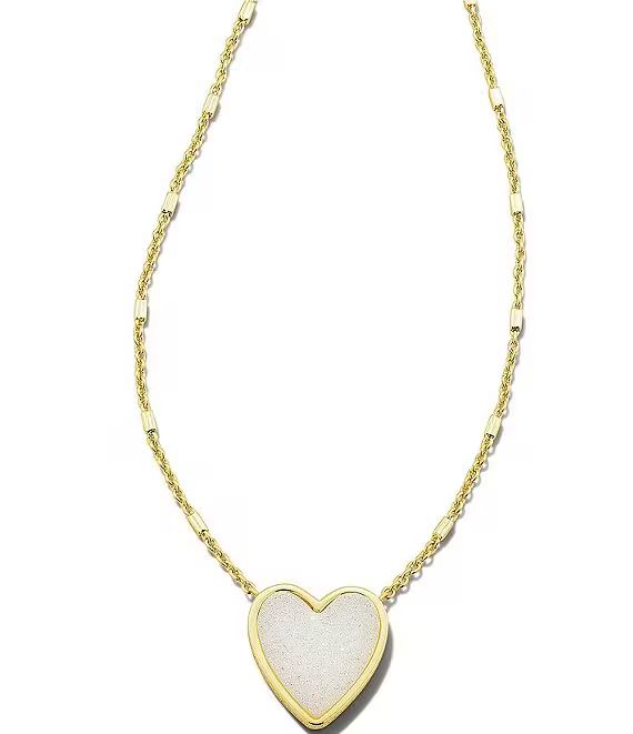 Kendra Scott Gold Plated Pink Heart Short Pendant Necklace | Dillard's | Dillard's