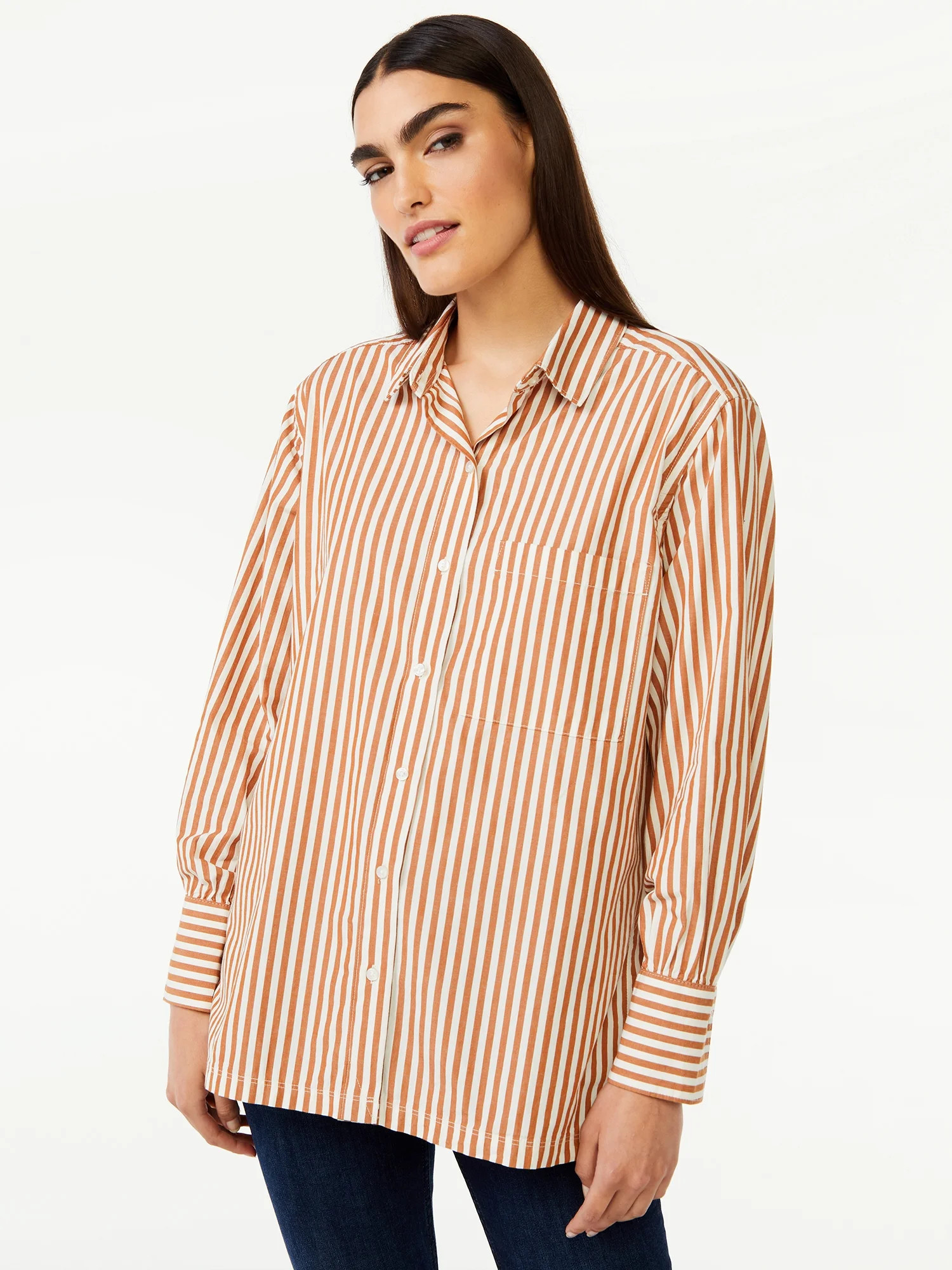 Free Assembly Women’s Button-Down Boxy Tunic Top - Walmart.com | Walmart (US)