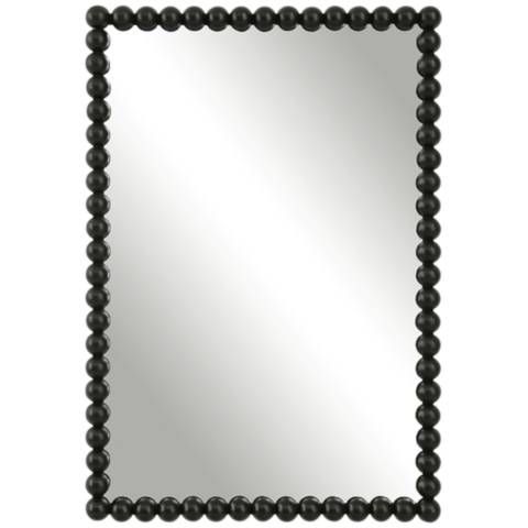 Serna Blk 20.5-in x 30-in Vanity Mirror | Lamps Plus