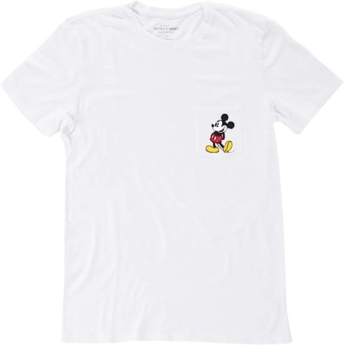 Mickey Mouse Shirt Disney Adult Unisex White Pocket | Amazon (US)