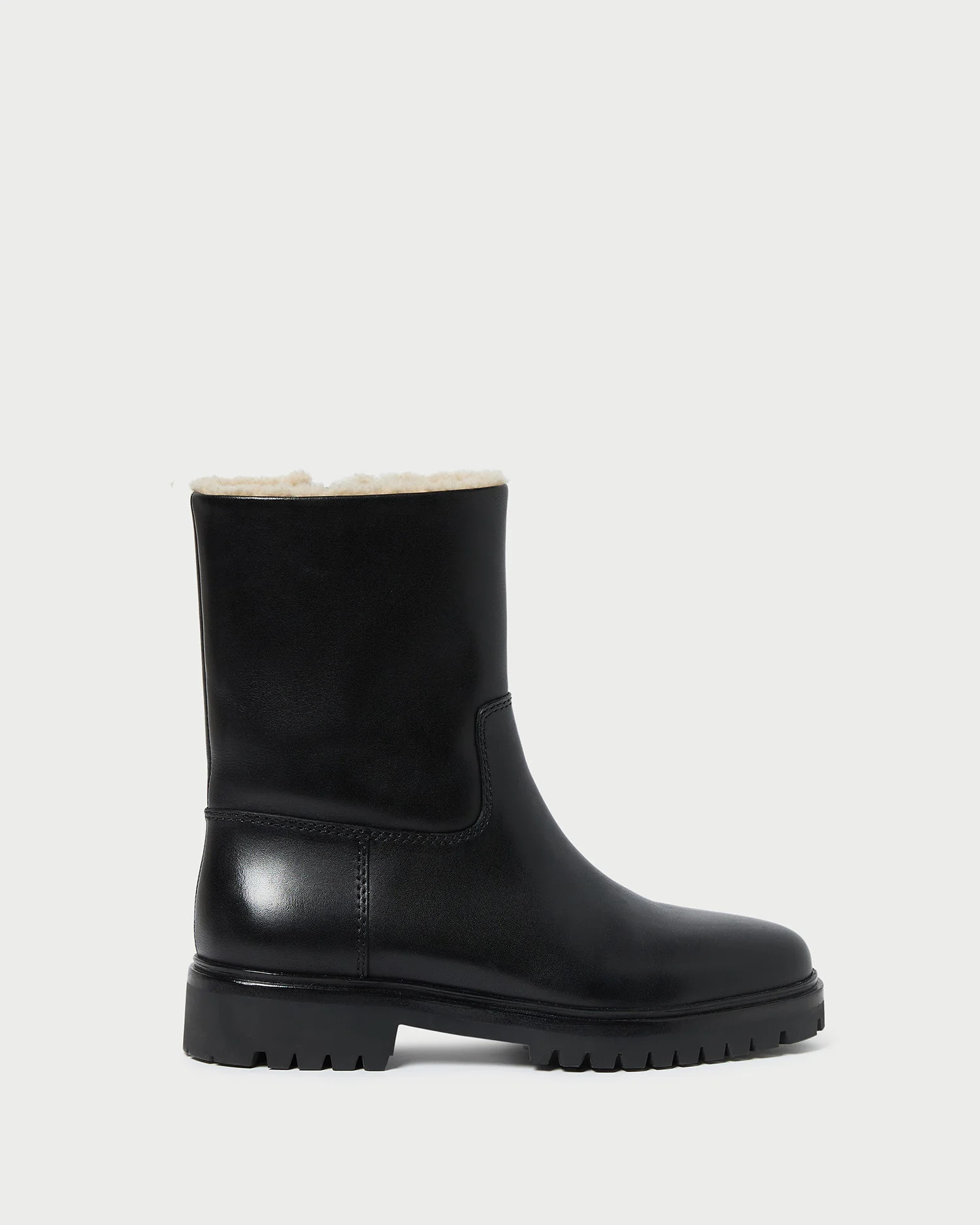 Damian Black Leather Lug Sole Boot | Loeffler Randall