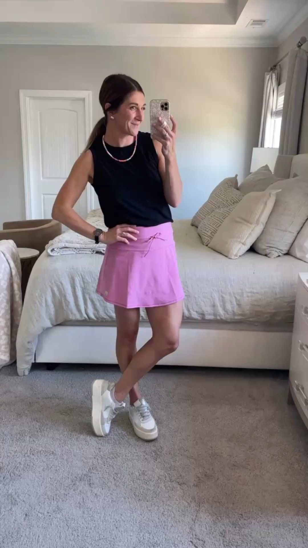 Shop outfit details 
Top: medium
Skirt/skort: size small. Sold out in this exact color but linked other colors + a similar skort in this color
Shoes: 7.5-8 tts
Necklace linked!

Click below to shop!

Skirt | skort | tank | shoes | p448 | pink | black | necklace | amazon | Vuori | athletic | athlete | fitness | athleisure | active | sneakers | top 

#LTKSaleAlert #LTKShoeCrush #LTKStyleTip