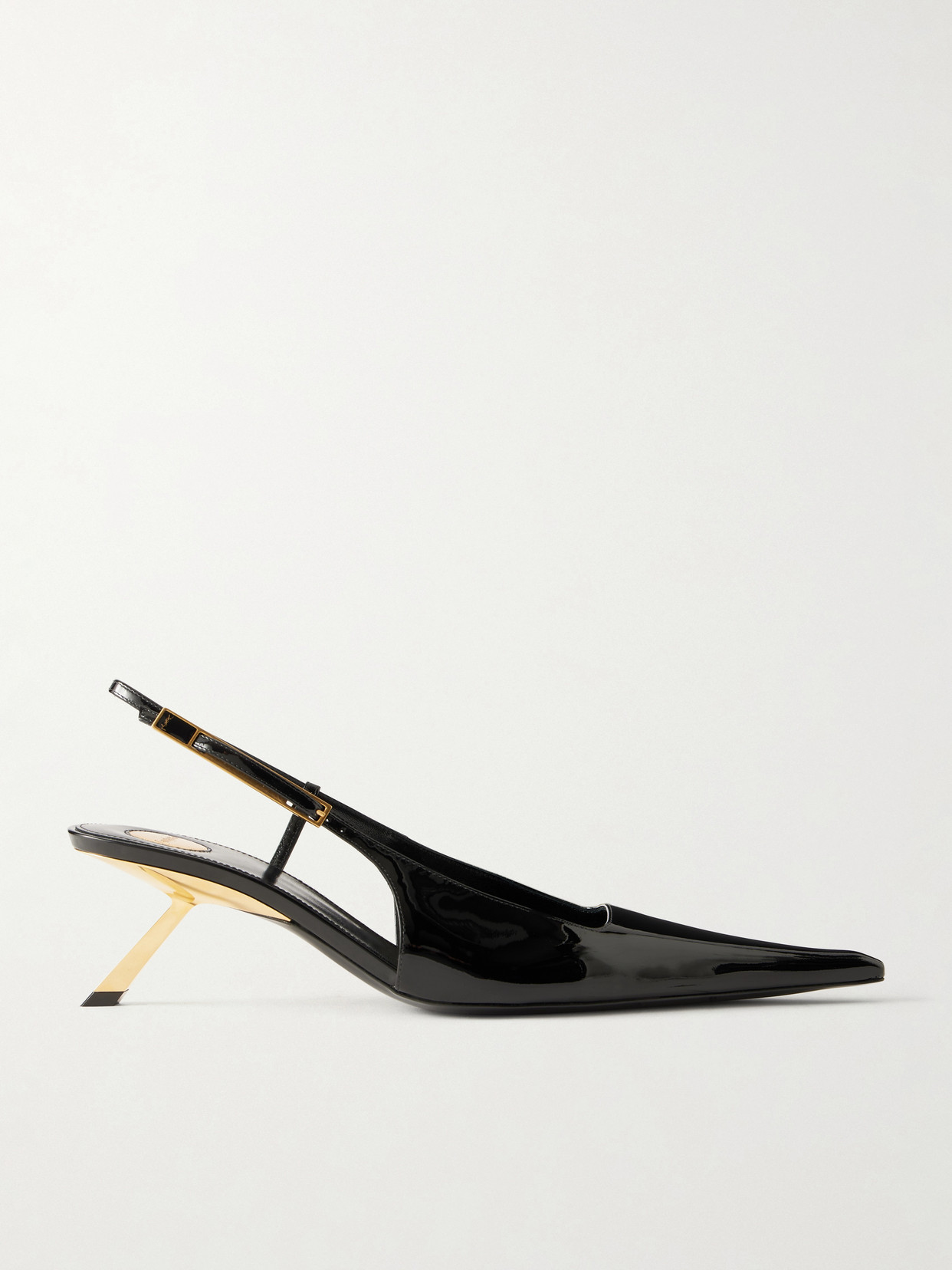 SAINT LAURENT - Lee Patent-leather Slingback Pumps - Black | NET-A-PORTER (US)