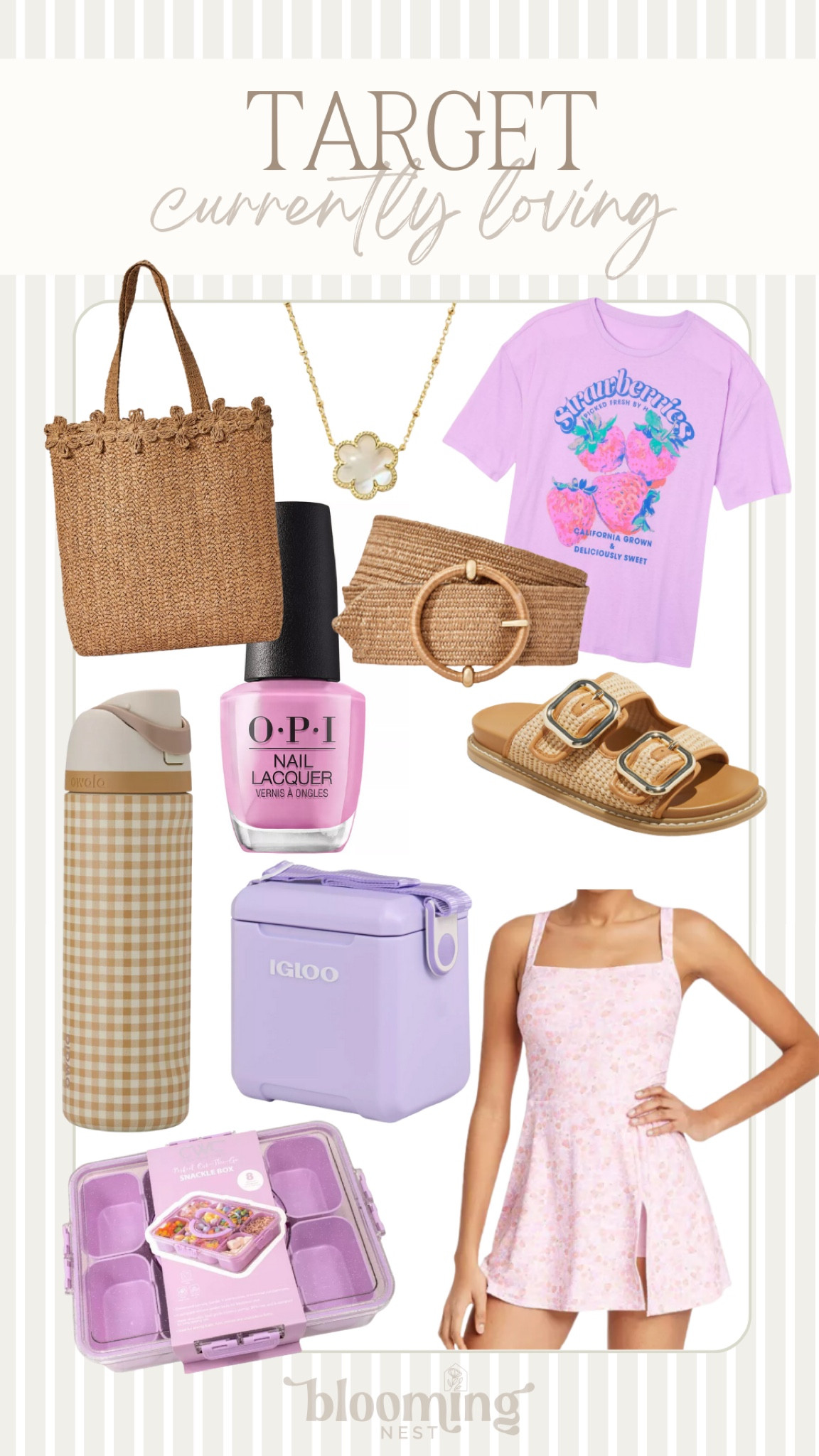 Things I’m loving at Target! Loving all the purple for Spring 

THEBLOOMINGNEST target bag sandals graphic tee ice chest athletic dress water bottle owala nail polish jewelry 

#LTKFindsUnder100 #LTKSeasonal #LTKStyleTip