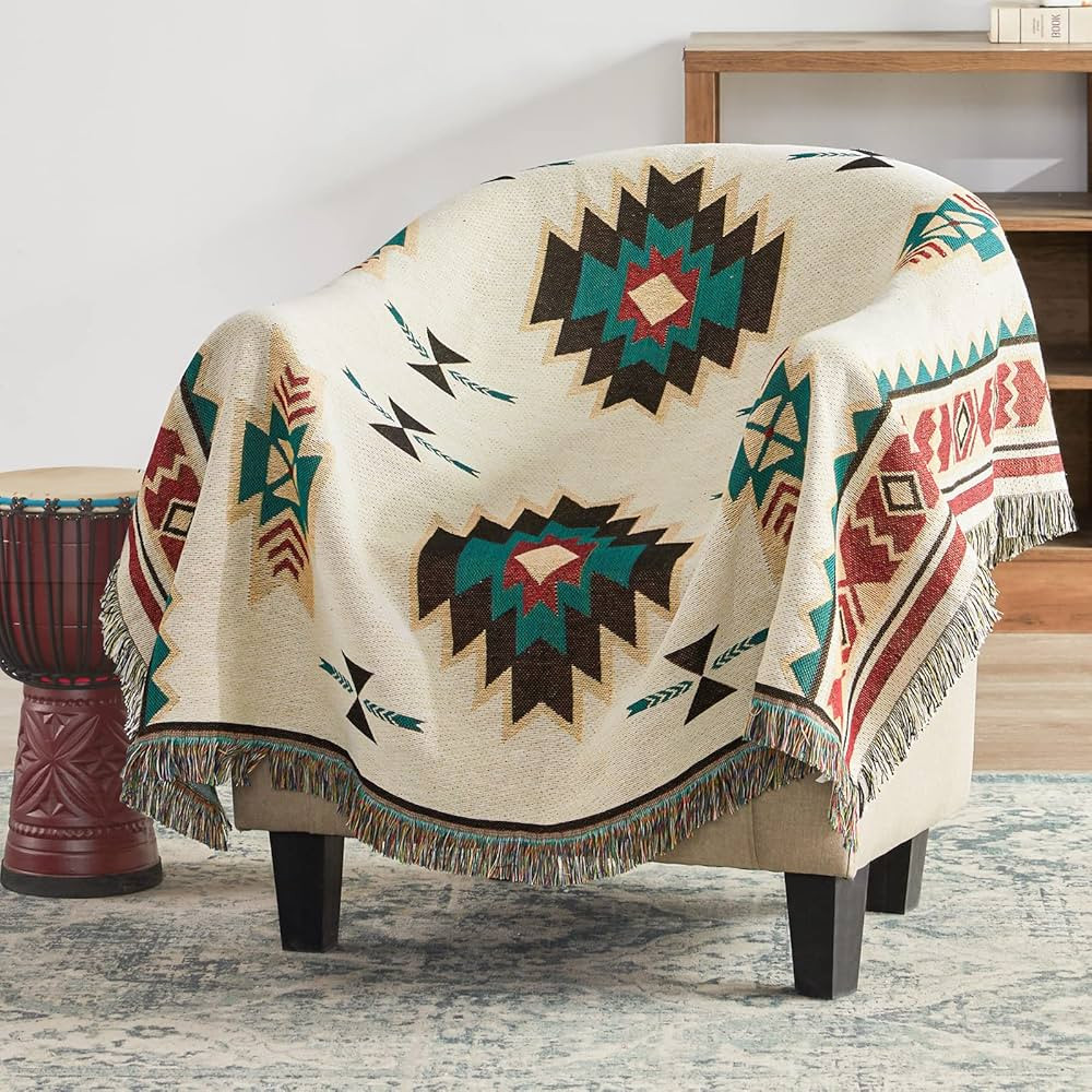 Touchat Native American Blanket Western Decor Boho Throw Blanket for Sofa, Mexican Decorative Far... | Amazon (US)