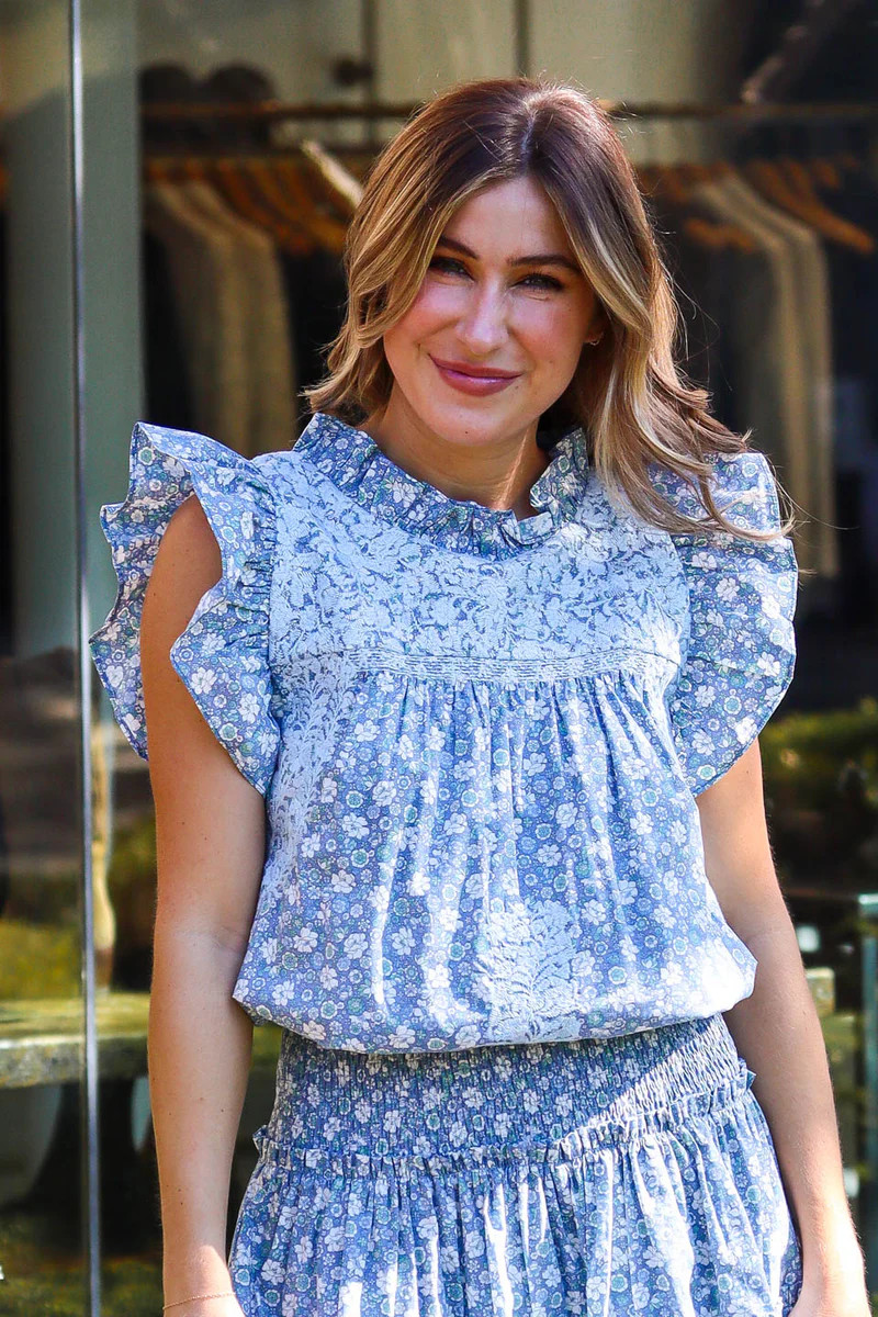 The Serena Ruffle Neck Top | J.Marie