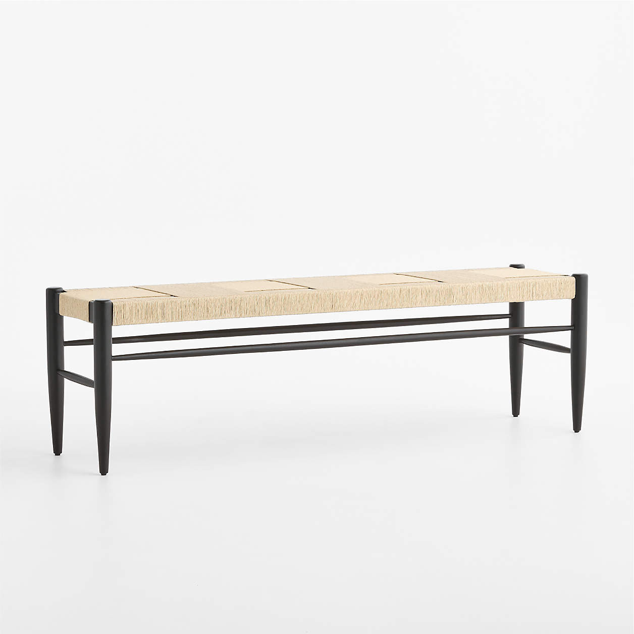 Adriel 64" Rushed Woven Bench | Crate & Barrel | Crate & Barrel